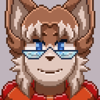 A brown furry looks shocked as his face flushes red.